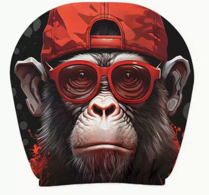 Black Skull Car Printed Headrest Cover Universal Elastic Style Funny and Interesting Universal Headgear