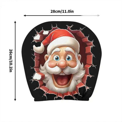 Black Skull Car Printed Headrest Cover Universal Elastic Style Funny and Interesting Universal Headgear