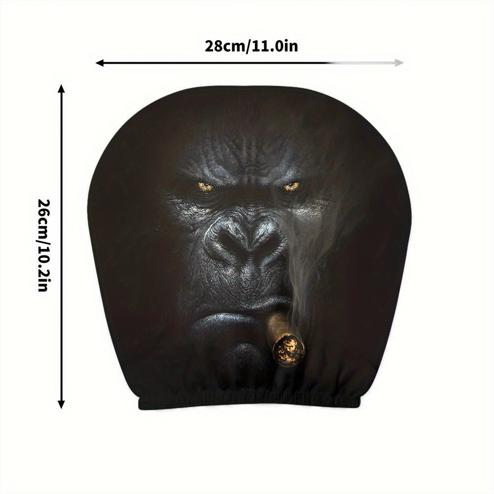 Black Skull Car Printed Headrest Cover Universal Elastic Style Funny and Interesting Universal Headgear