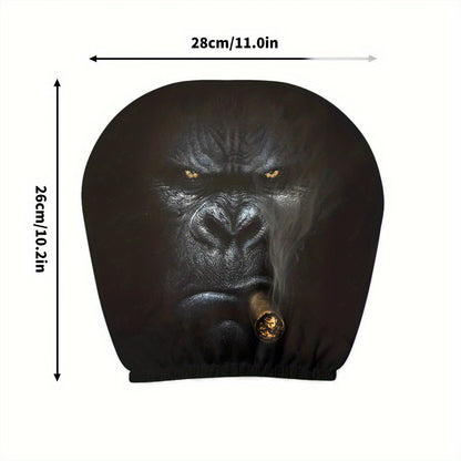 Black Skull Car Printed Headrest Cover Universal Elastic Style Funny and Interesting Universal Headgear