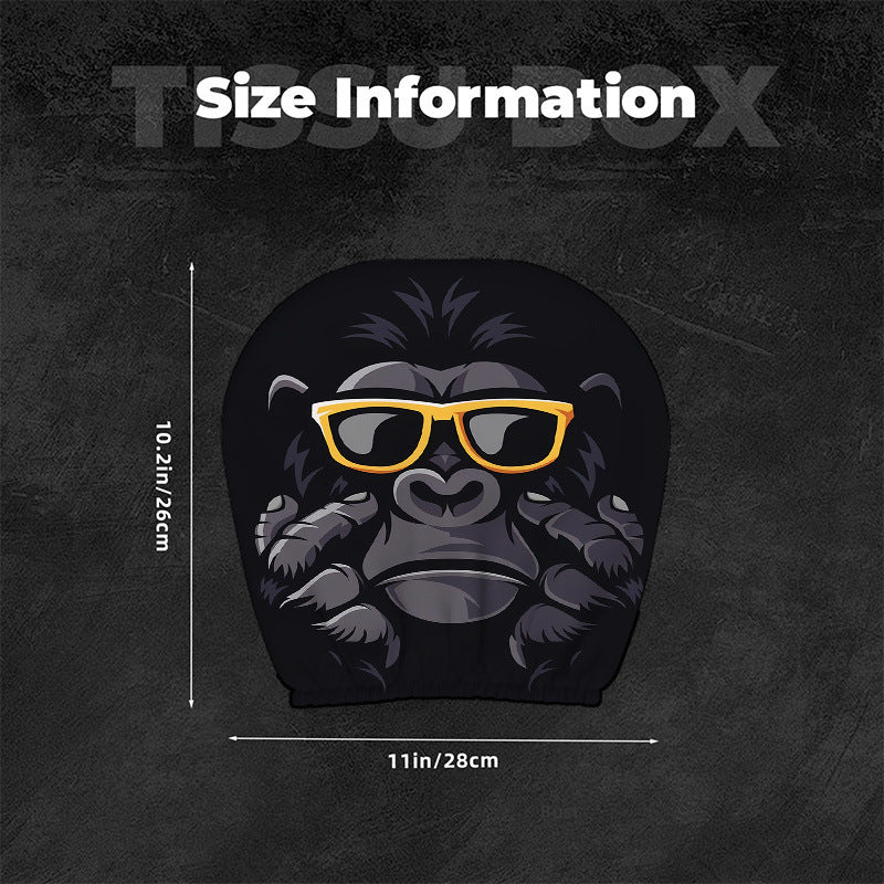 Black Skull Car Printed Headrest Cover Universal Elastic Style Funny and Interesting Universal Headgear