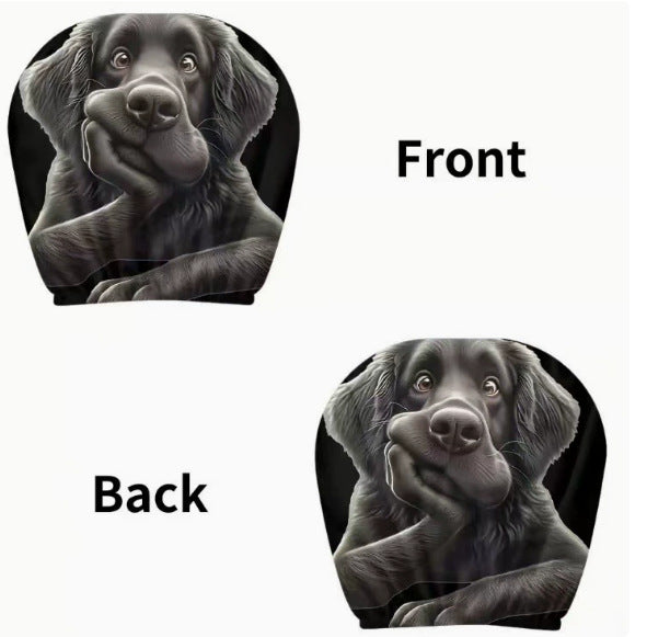 Black Skull Car Printed Headrest Cover Universal Elastic Style Funny and Interesting Universal Headgear