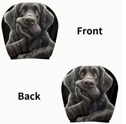 Black Skull Car Printed Headrest Cover Universal Elastic Style Funny and Interesting Universal Headgear