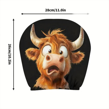 Black Skull Car Printed Headrest Cover Universal Elastic Style Funny and Interesting Universal Headgear