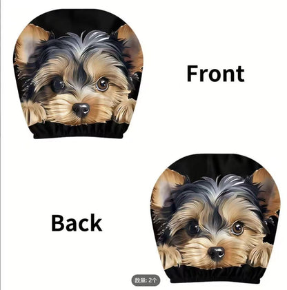 Black Skull Car Printed Headrest Cover Universal Elastic Style Funny and Interesting Universal Headgear