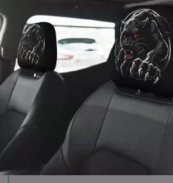 Black Skull Car Printed Headrest Cover Universal Elastic Style Funny and Interesting Universal Headgear