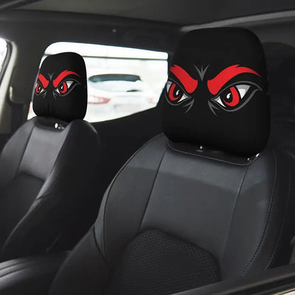 Black Skull Car Printed Headrest Cover Universal Elastic Style Funny and Interesting Universal Headgear