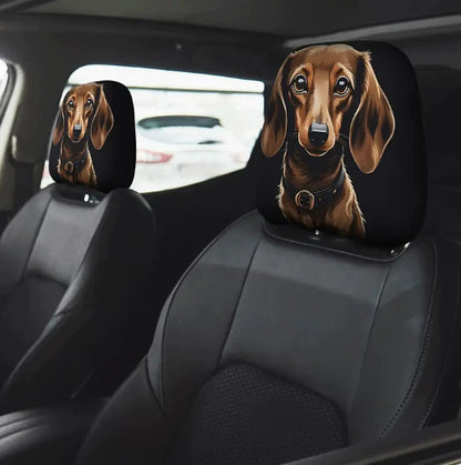 Black Skull Car Printed Headrest Cover Universal Elastic Style Funny and Interesting Universal Headgear