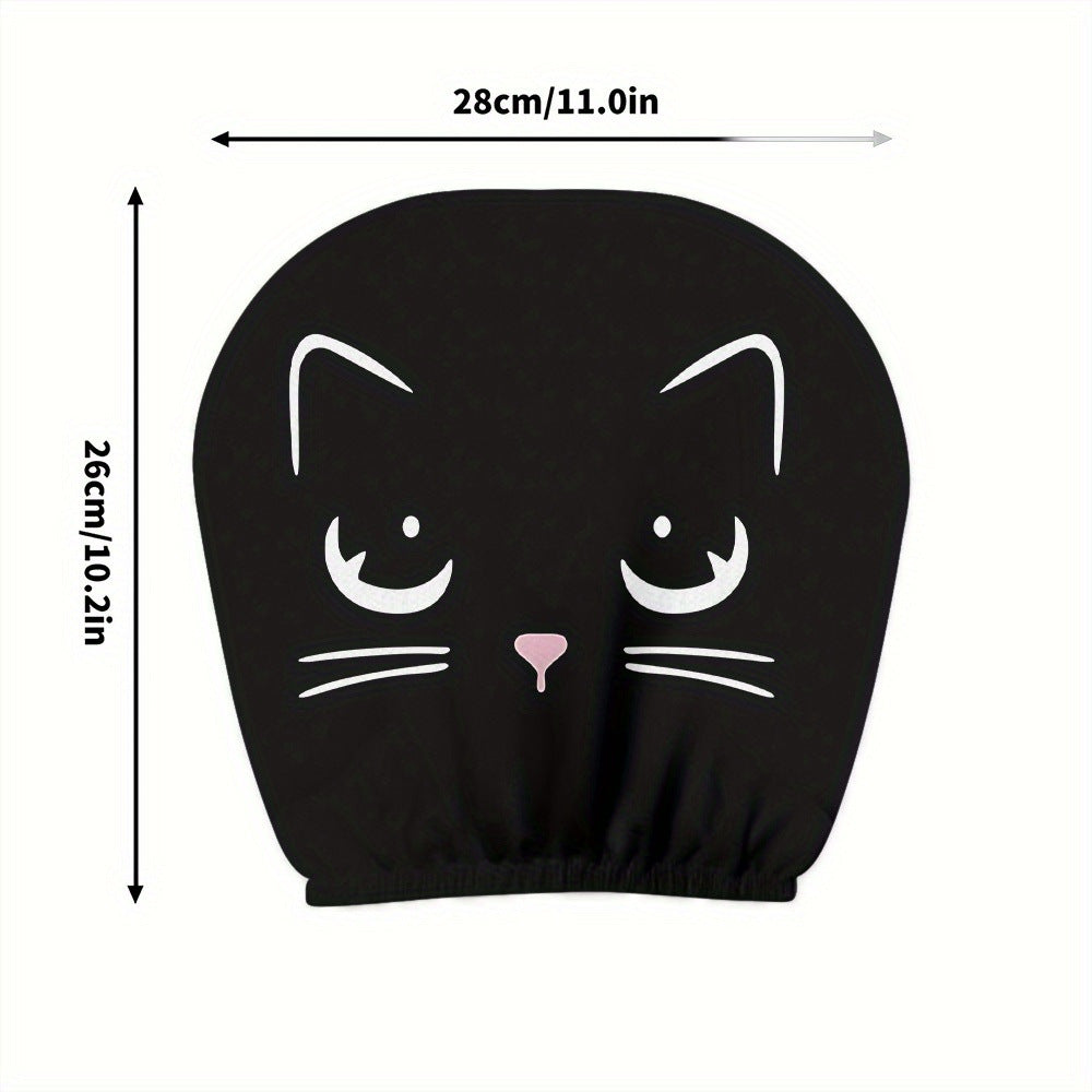 Black Skull Car Printed Headrest Cover Universal Elastic Style Funny and Interesting Universal Headgear