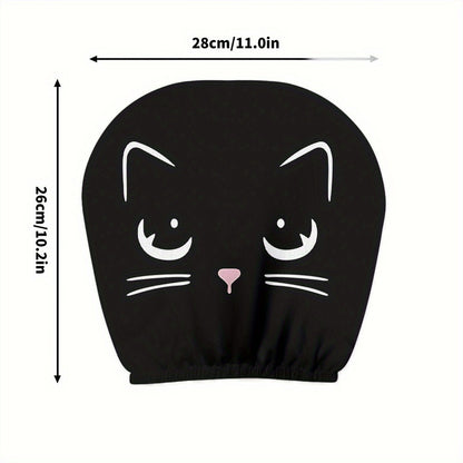 Black Skull Car Printed Headrest Cover Universal Elastic Style Funny and Interesting Universal Headgear