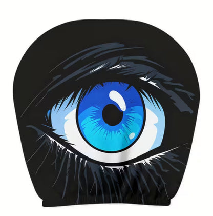 Black Skull Car Printed Headrest Cover Universal Elastic Style Funny and Interesting Universal Headgear