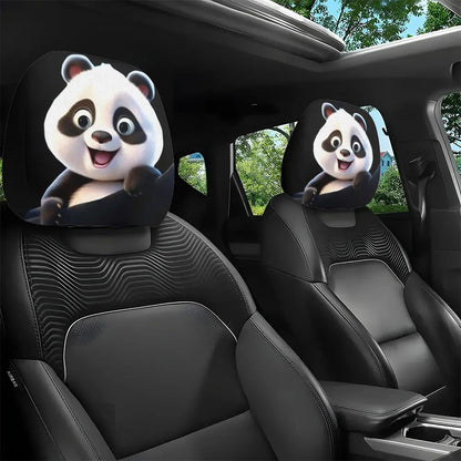 Black Skull Car Printed Headrest Cover Universal Elastic Style Funny and Interesting Universal Headgear