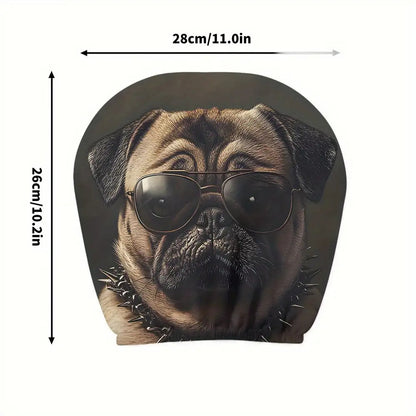 Black Skull Car Printed Headrest Cover Universal Elastic Style Funny and Interesting Universal Headgear
