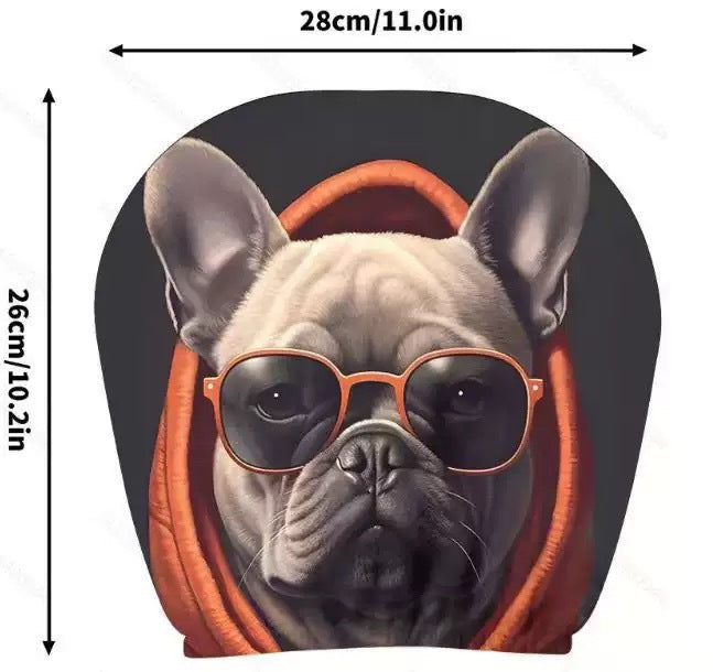 Black Skull Car Printed Headrest Cover Universal Elastic Style Funny and Interesting Universal Headgear