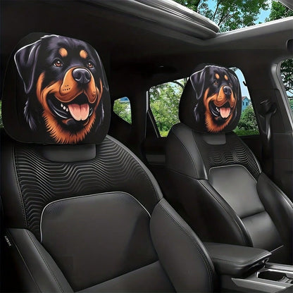 Black Skull Car Printed Headrest Cover Universal Elastic Style Funny and Interesting Universal Headgear