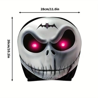 Black Skull Funny Car Print Headrest Cover Universal Elastic