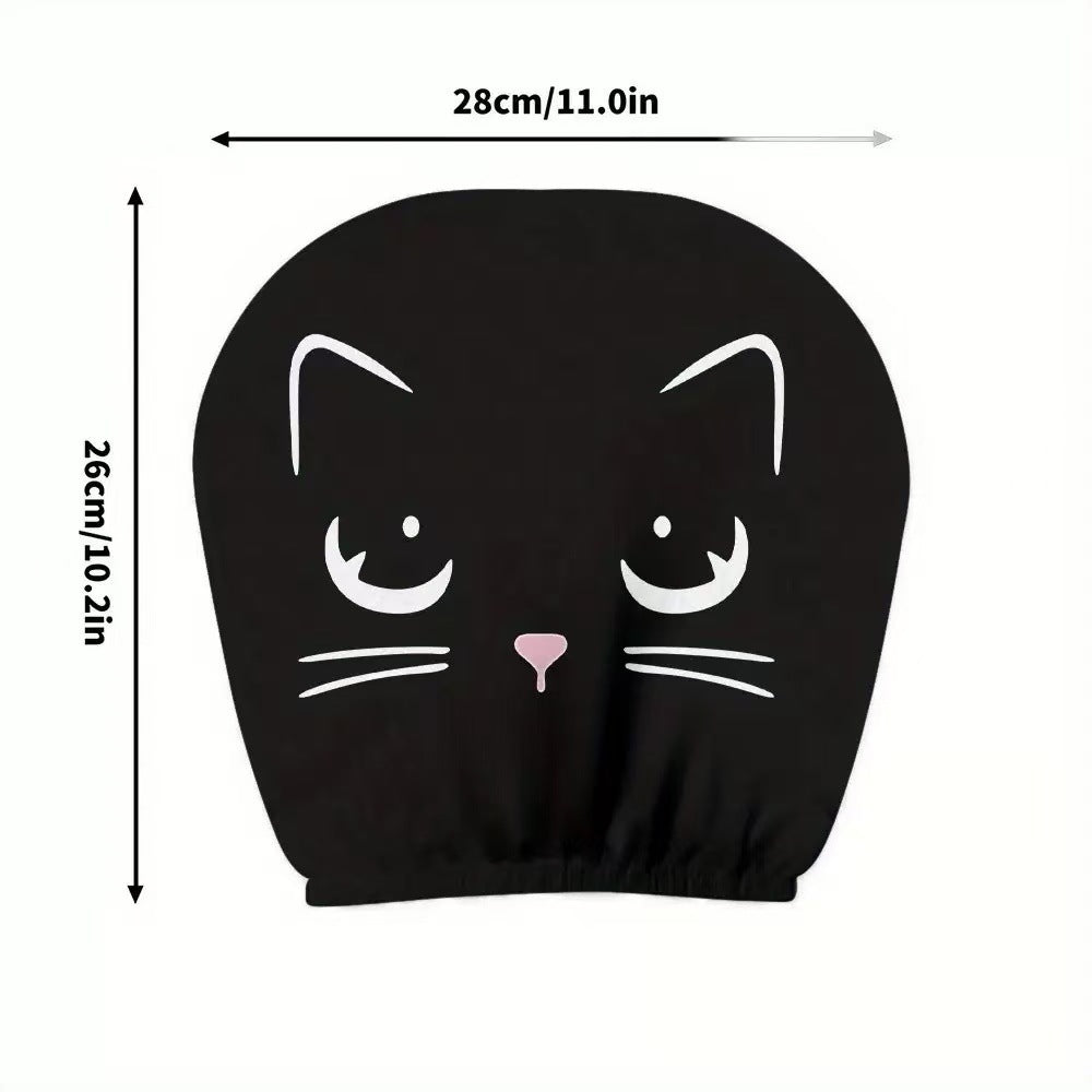 Black Skull Funny Car Print Headrest Cover Universal Elastic