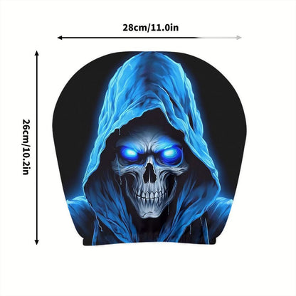 Black Skull Funny Car Print Headrest Cover Universal Elastic