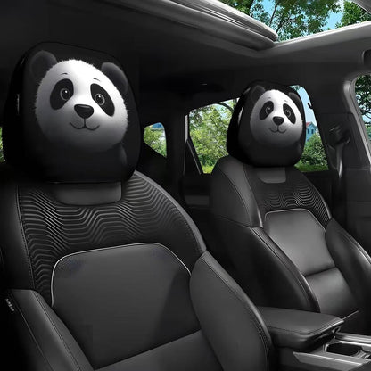Black Skull Funny Car Print Headrest Cover Universal Elastic