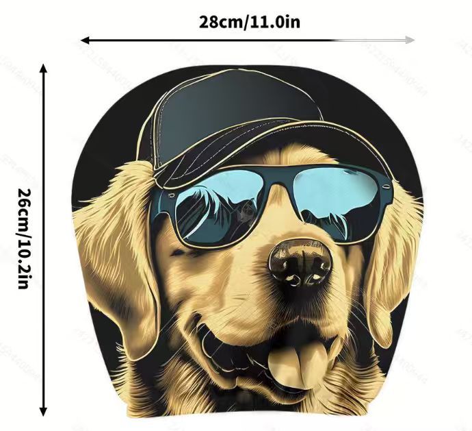 Black Skull Funny Car Print Headrest Cover Universal Elastic