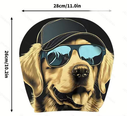 Black Skull Funny Car Print Headrest Cover Universal Elastic