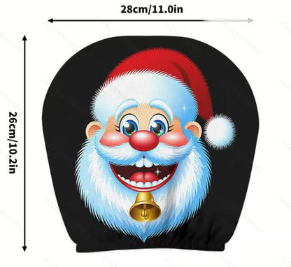 Black Skull Funny Car Print Headrest Cover Universal Elastic