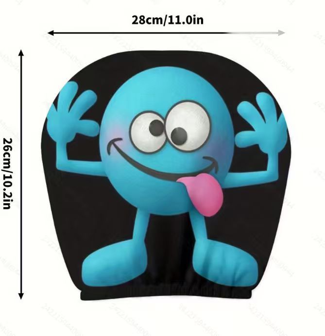 Black Skull Funny Car Print Headrest Cover Universal Elastic