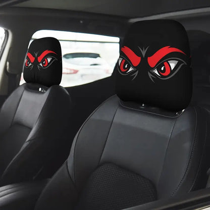 Black Skull Funny Car Print Headrest Cover Universal Elastic