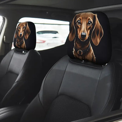 Black Skull Funny Car Print Headrest Cover Universal Elastic