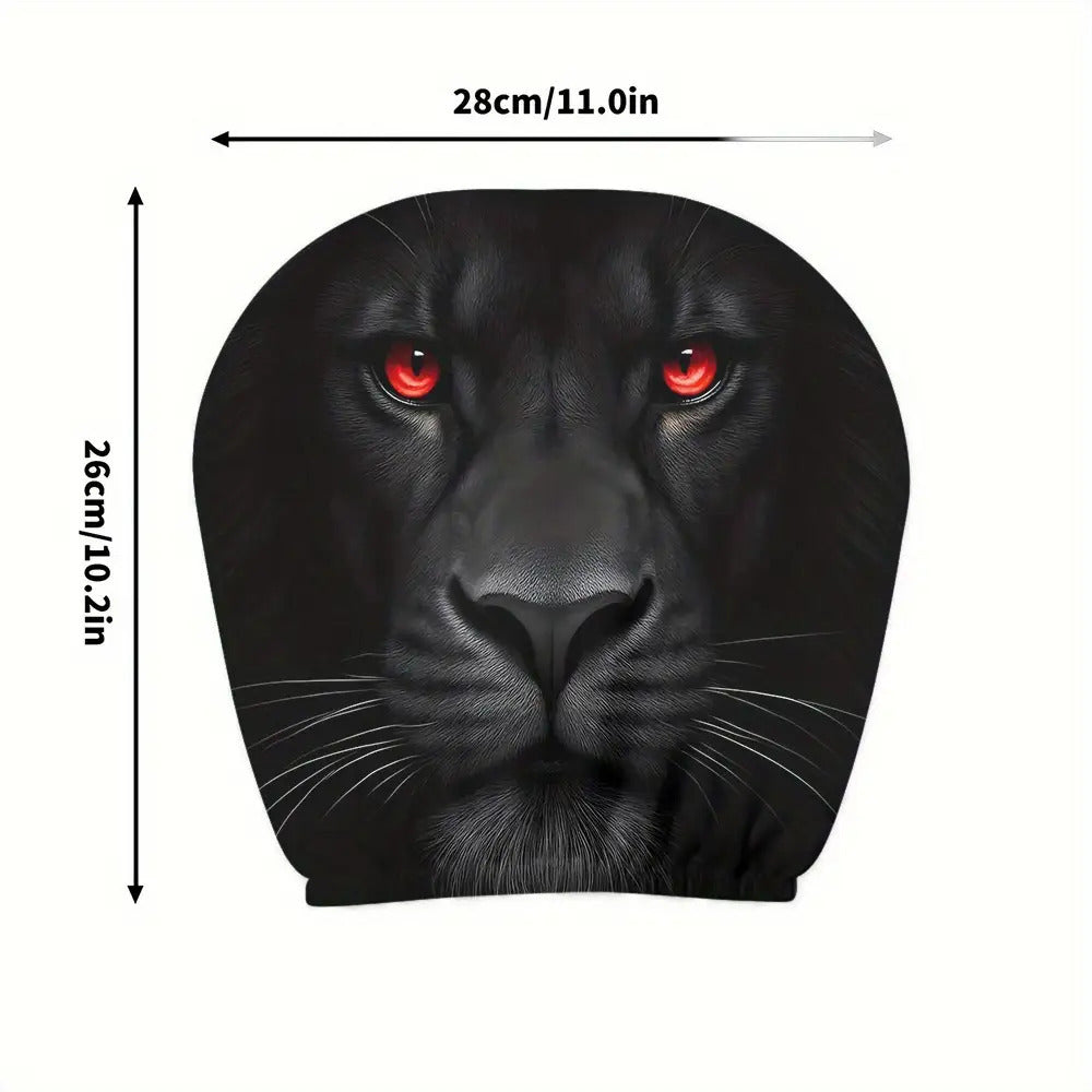 Black Skull Funny Car Print Headrest Cover Universal Elastic