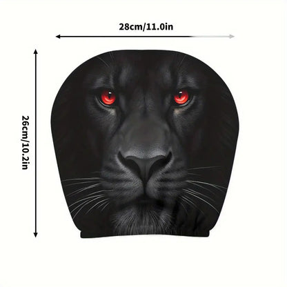 Black Skull Funny Car Print Headrest Cover Universal Elastic
