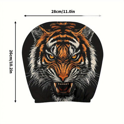 Black Skull Funny Car Print Headrest Cover Universal Elastic