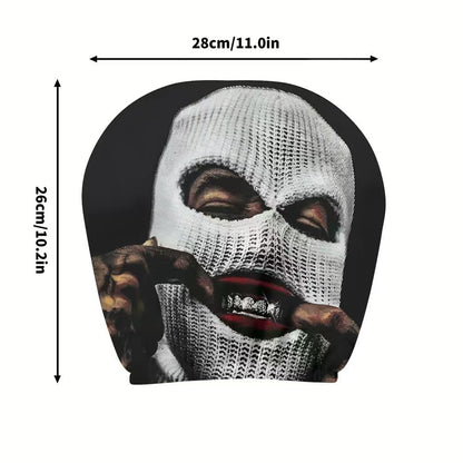 Black Skull Funny Car Print Headrest Cover Universal Elastic