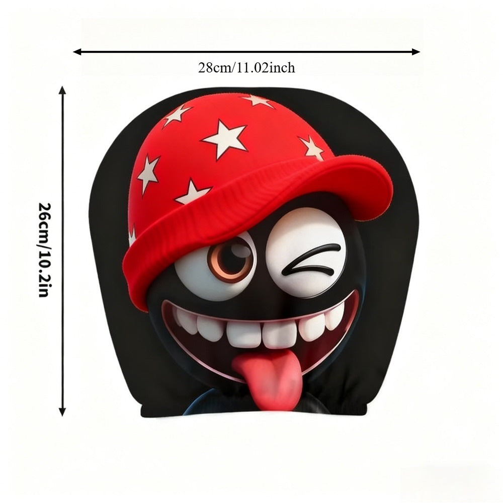 Black Skull Funny Car Print Headrest Cover Universal Elastic
