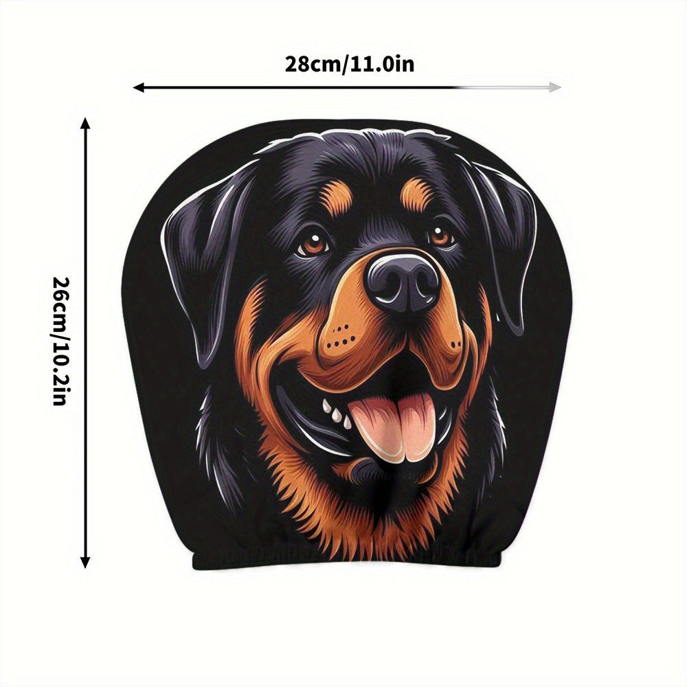 Black Skull Funny Car Print Headrest Cover Universal Elastic