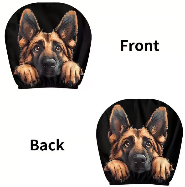 Black Skull Funny Car Print Headrest Cover Universal Elastic