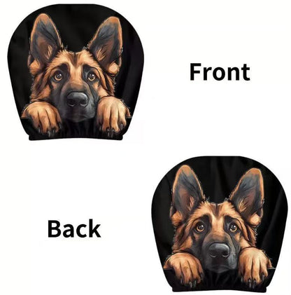 Black Skull Funny Car Print Headrest Cover Universal Elastic