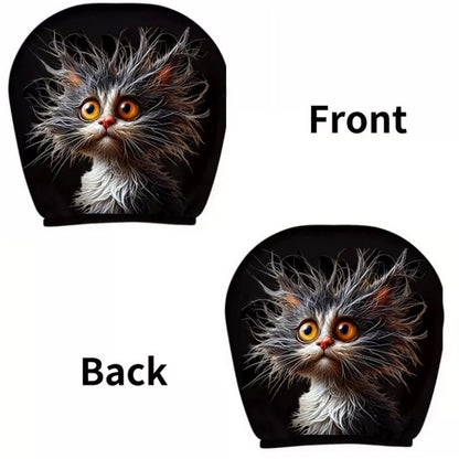 Black Skull Funny Car Print Headrest Cover Universal Elastic