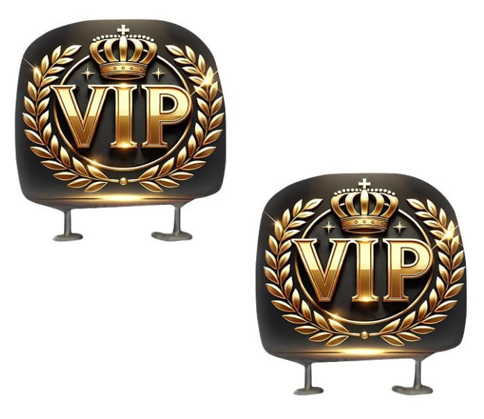 Black Skull Funny Car Print Headrest Cover Universal Elastic