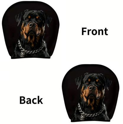 Black Skull Funny Car Print Headrest Cover Universal Elastic