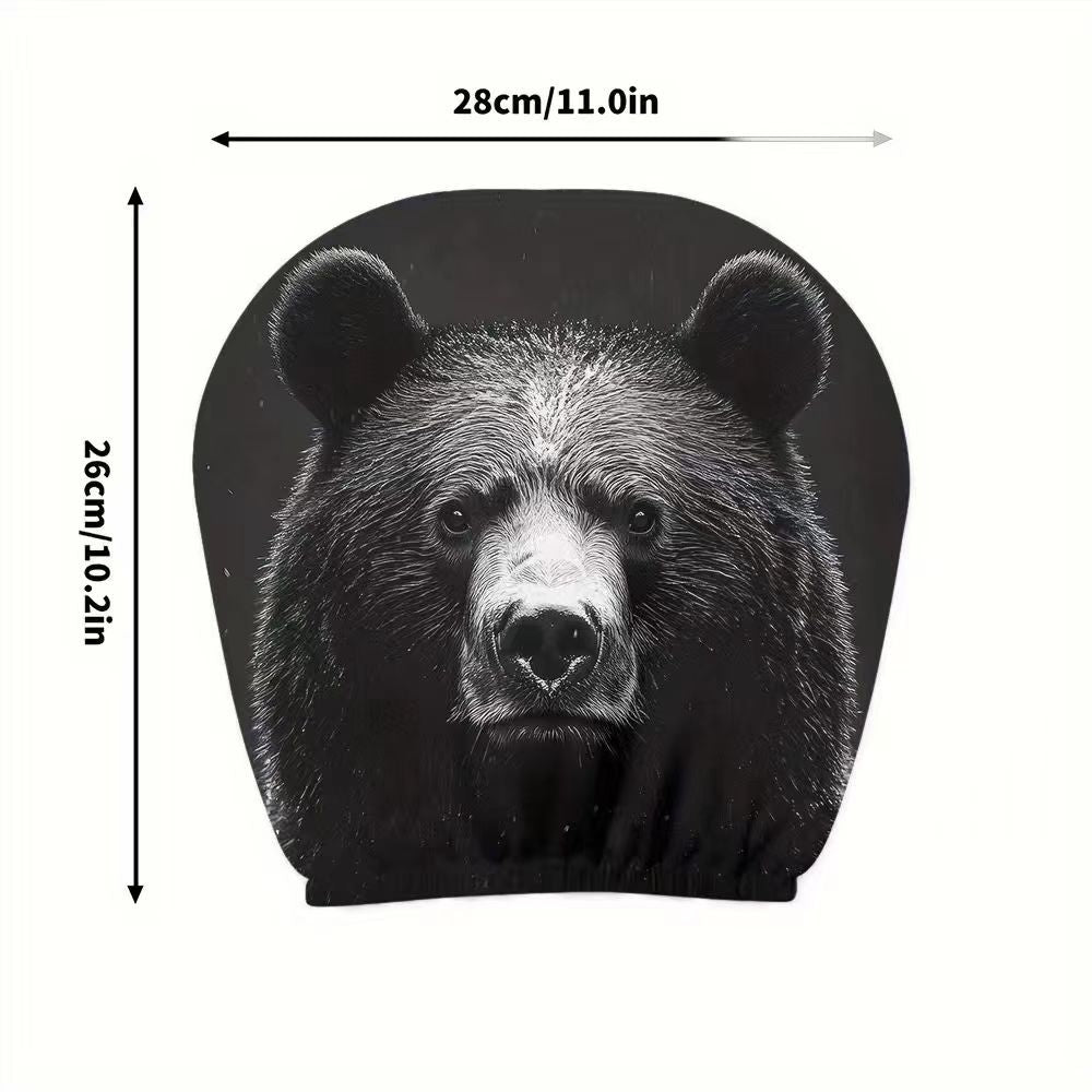Black Skull Funny Car Print Headrest Cover Universal Elastic