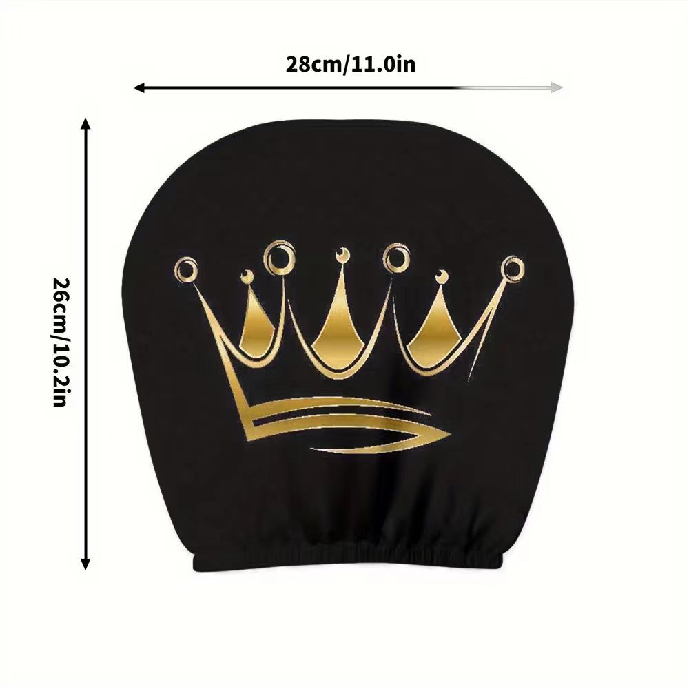 Black Skull Funny Car Print Headrest Cover Universal Elastic