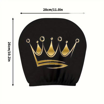 Black Skull Funny Car Print Headrest Cover Universal Elastic