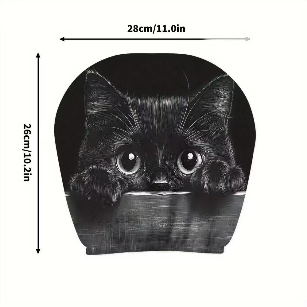 Black Skull Funny Car Print Headrest Cover Universal Elastic