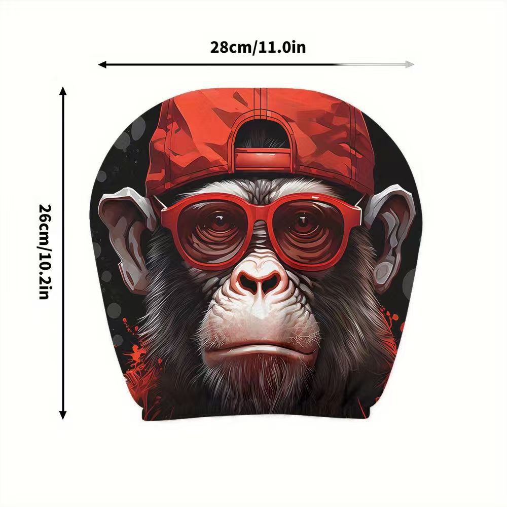 Black Skull Funny Car Print Headrest Cover Universal Elastic