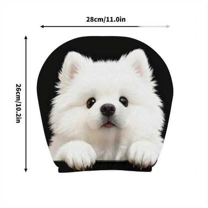 Black Skull Funny Car Print Headrest Cover Universal Elastic