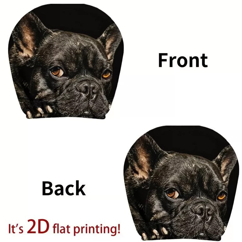 Black Skull Funny Car Print Headrest Cover Universal Elastic