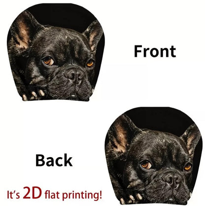 Black Skull Funny Car Print Headrest Cover Universal Elastic