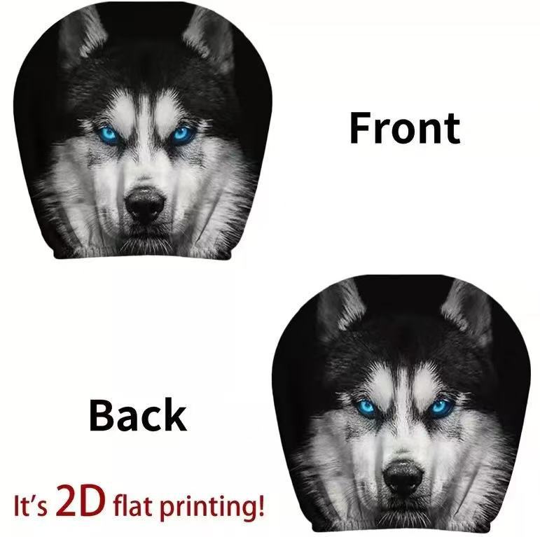 Black Skull Funny Car Print Headrest Cover Universal Elastic