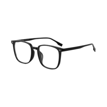 Black square-framed photochromic glasses
